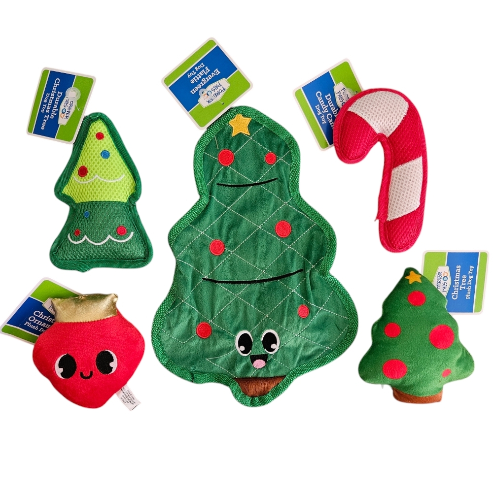 NWT Forever Pals Holiday/Christmas 5-Pack Dog Toys